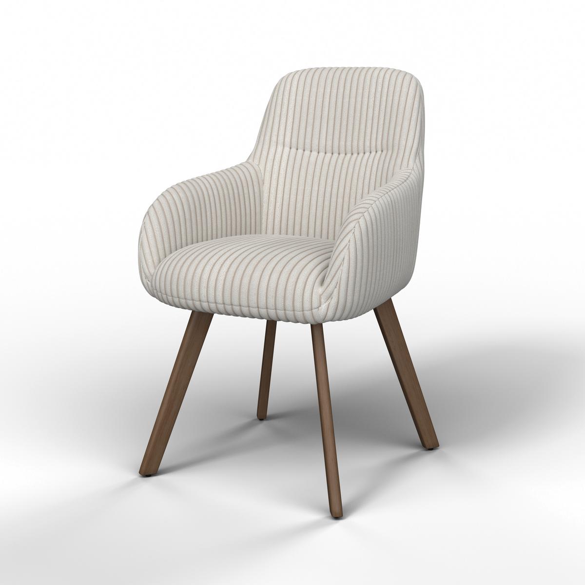Karosszék Mattia - bézs/tölgyfa, Modern, textil/fa (56/87/61cm) - Bessagi Home