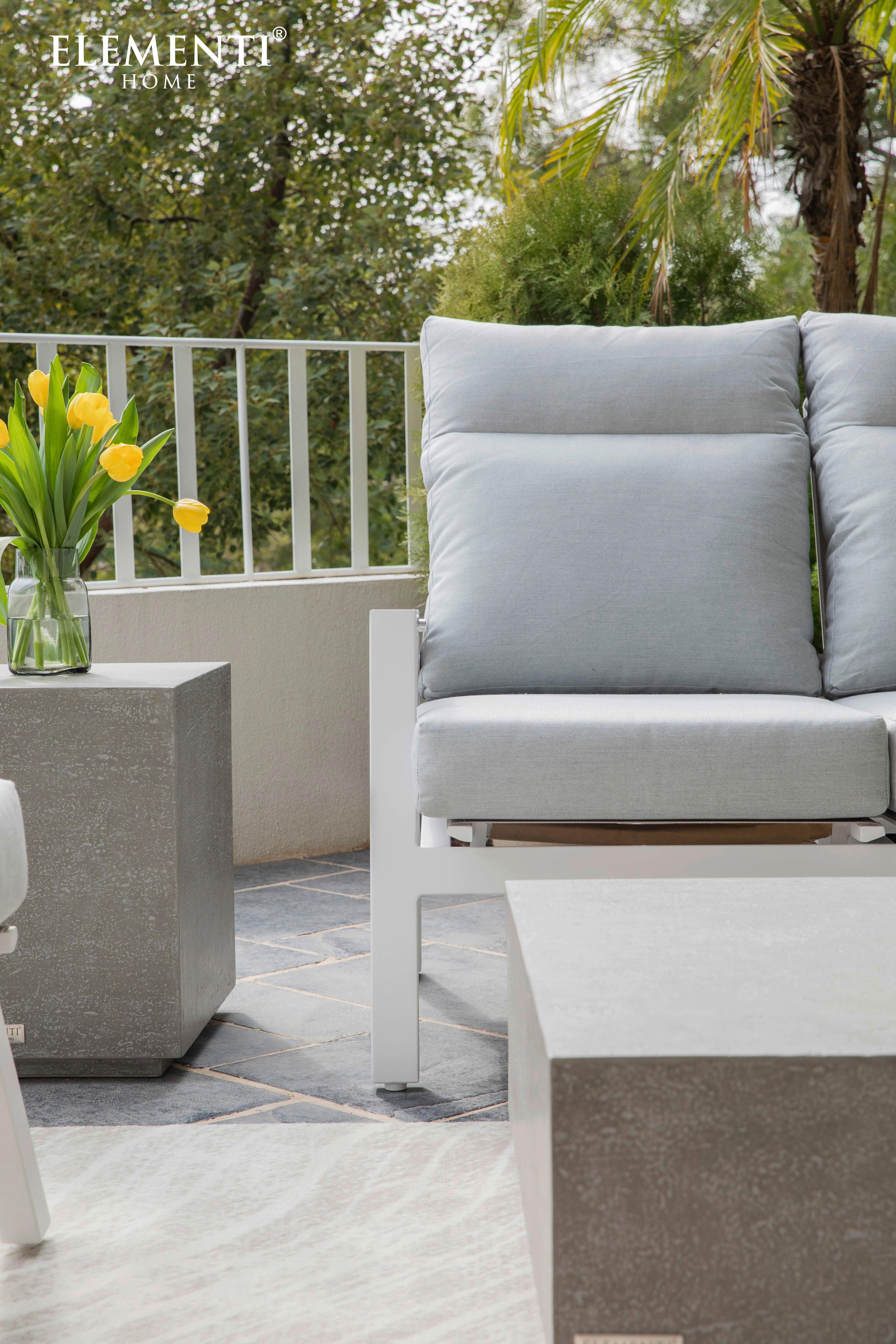 Loungetisch Tevere Hellgrau - Hellgrau, KONVENTIONELL, Stein (35/35/46cm) - Gardenson