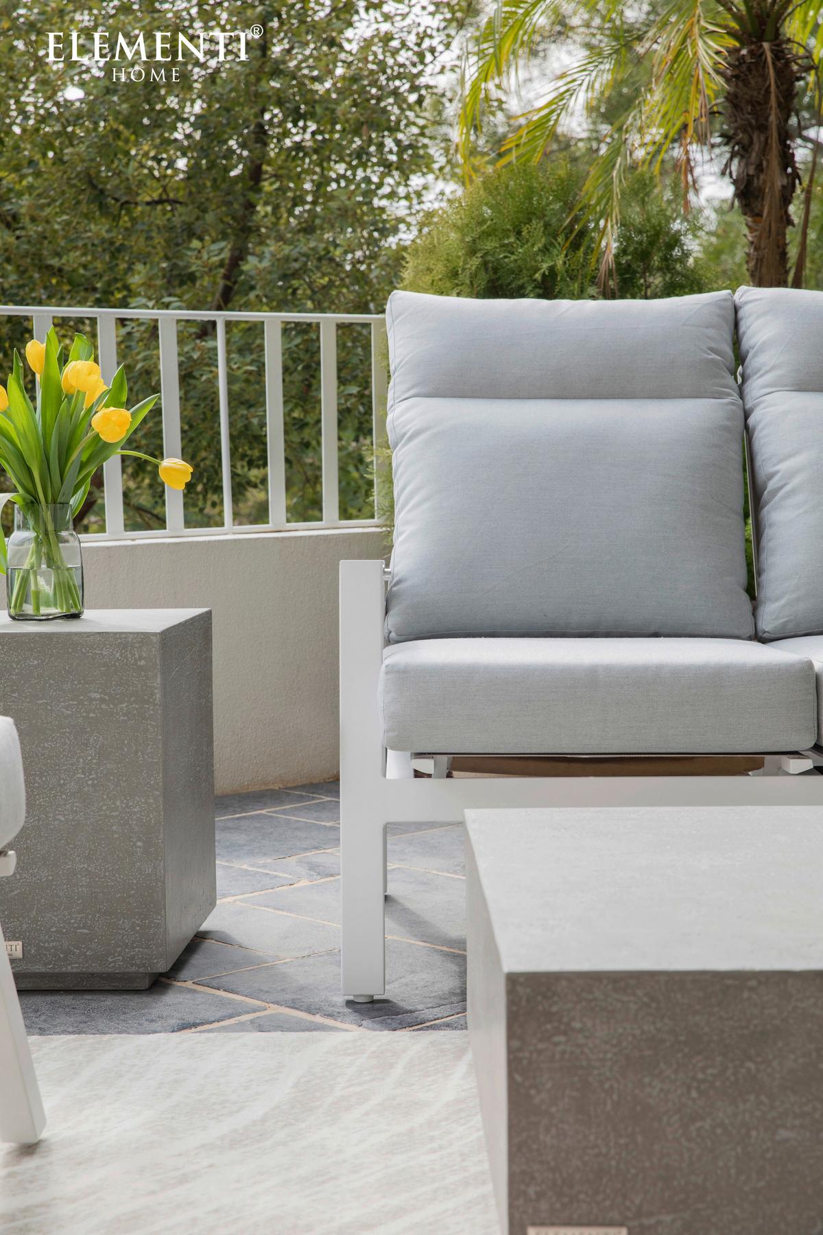 Loungetisch Tevere Hellgrau - Hellgrau, KONVENTIONELL, Stein (35/35/46cm) - Gardenson