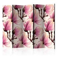 Paravan Blooming Magnolias Ii, Dvostranski, 5-Delni - pink/rjava, Basics, tekstil/les (225/172cm) - artgeist