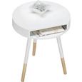 Beistelltisch Regine Ø40cm - Braun/Weiß, MODERN, Holz (40/47cm) - MÖMAX modern living