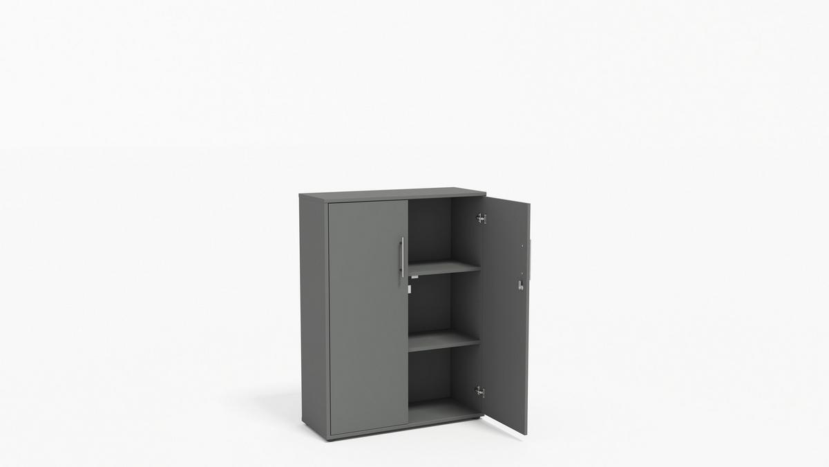 AKTENSCHRANK OFFICE EDITION - SW SET 4 - Anthrazit, MODERN, Holzwerkstoff (128,5/185,6/33cm) - MID.YOU