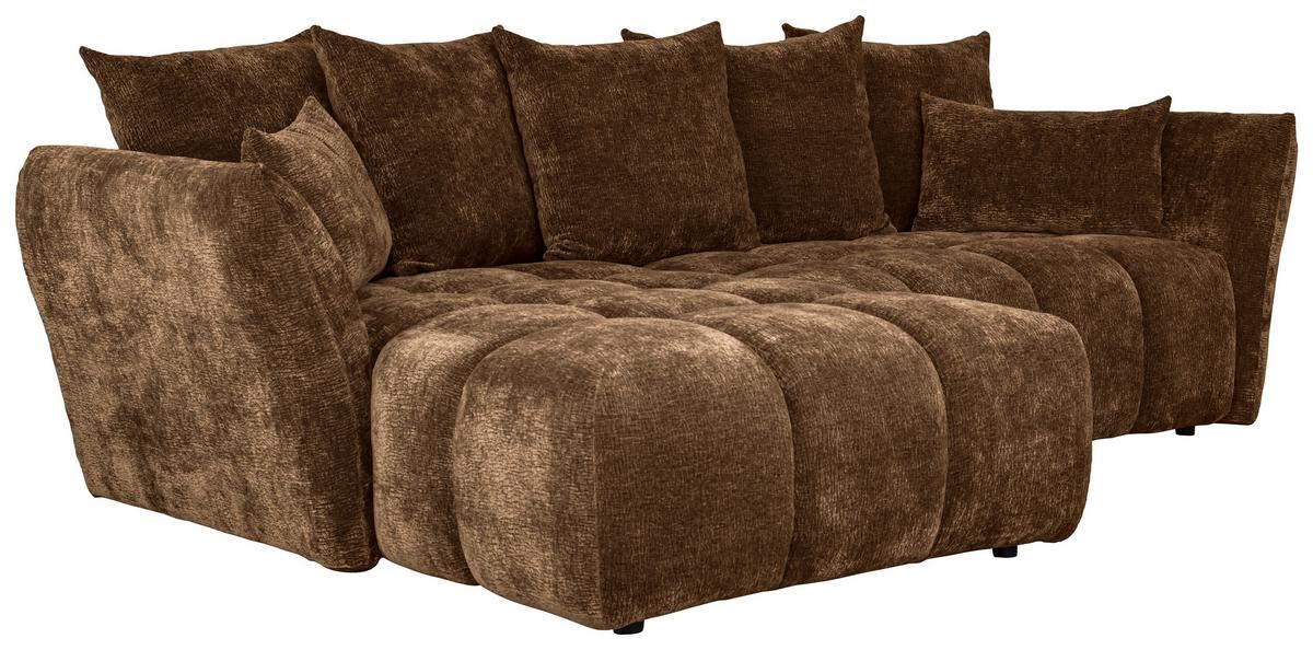 Ugaona Garnitura Cammellio - braon/crna, Moderno, tekstil (296/75-95/189cm) - Mömax