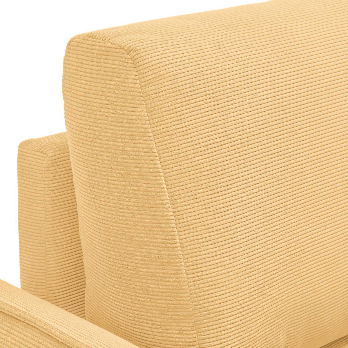 Trosjed Custom - prirodne boje/žuta, Moderno, tekstil/drvo (183/85/92cm) - Mömax