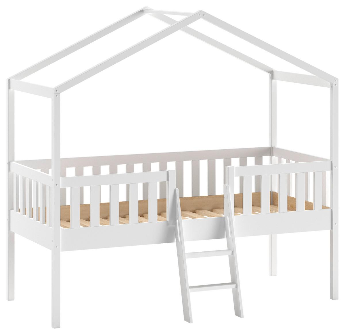 Hausbett DALLAS Weiß ca. 90x200 cm - Weiß, Natur, Holz (90/200cm) - Vipack
