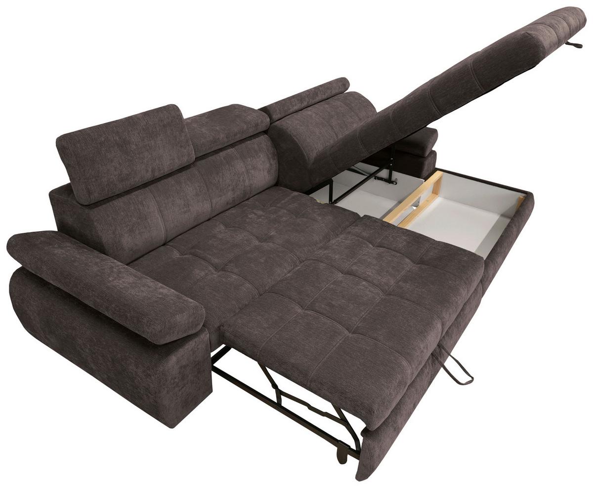 Kutna Garnitura Vegas - tamno smeđa/crna, Design, drvo/tekstil (294/173cm) - Modern Living