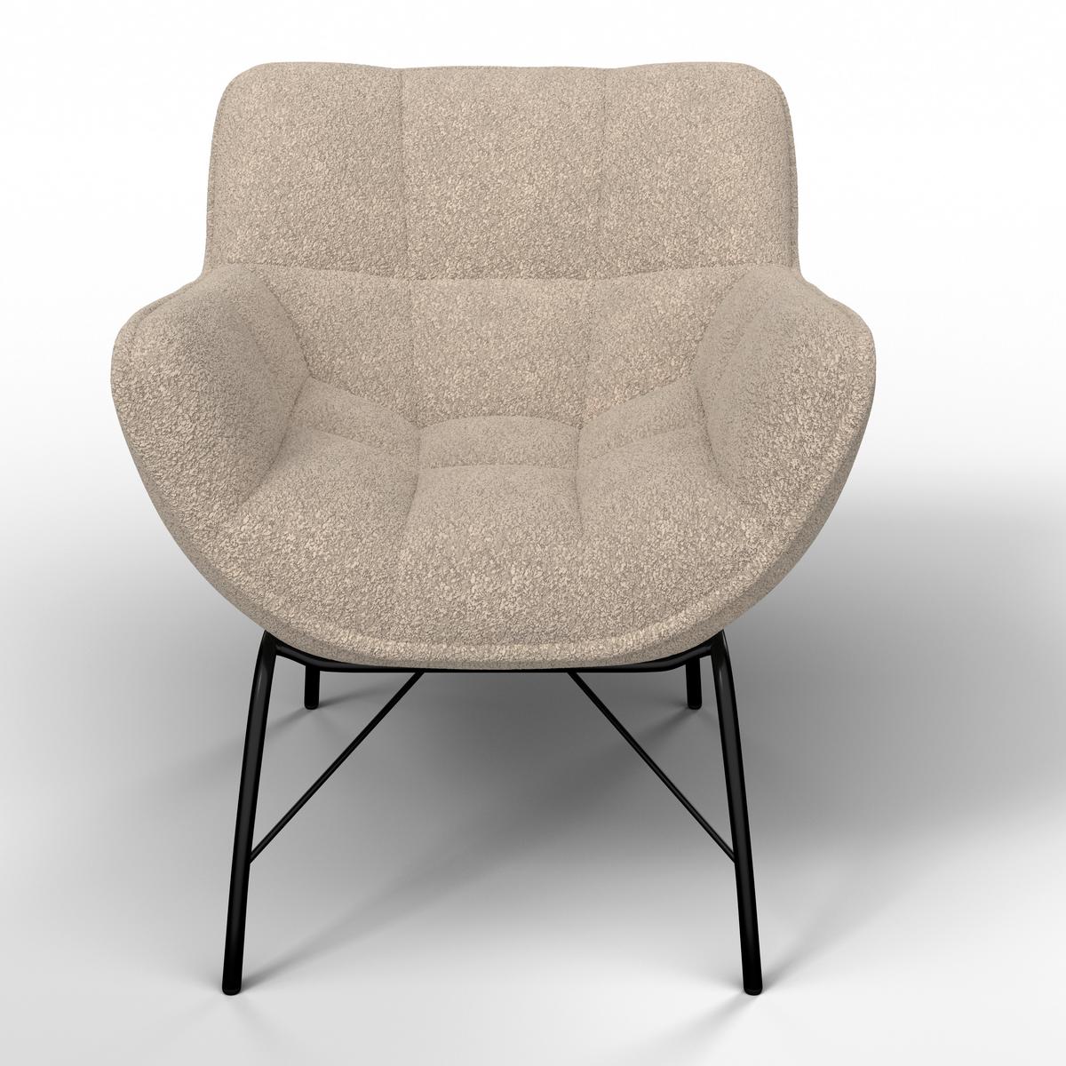 Sessel Robin Beige Webstoff - Beige/Schwarz, MODERN, Textil/Metall (72/78/81cm) - Bessagi Home
