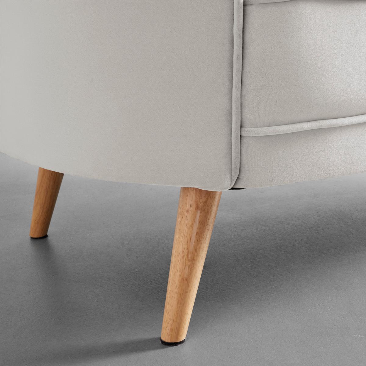 Canapea cu 2 locuri HOPE - grej/culoare natur, Modern, lemn/textil (141/77/73cm) - Bessagi Home