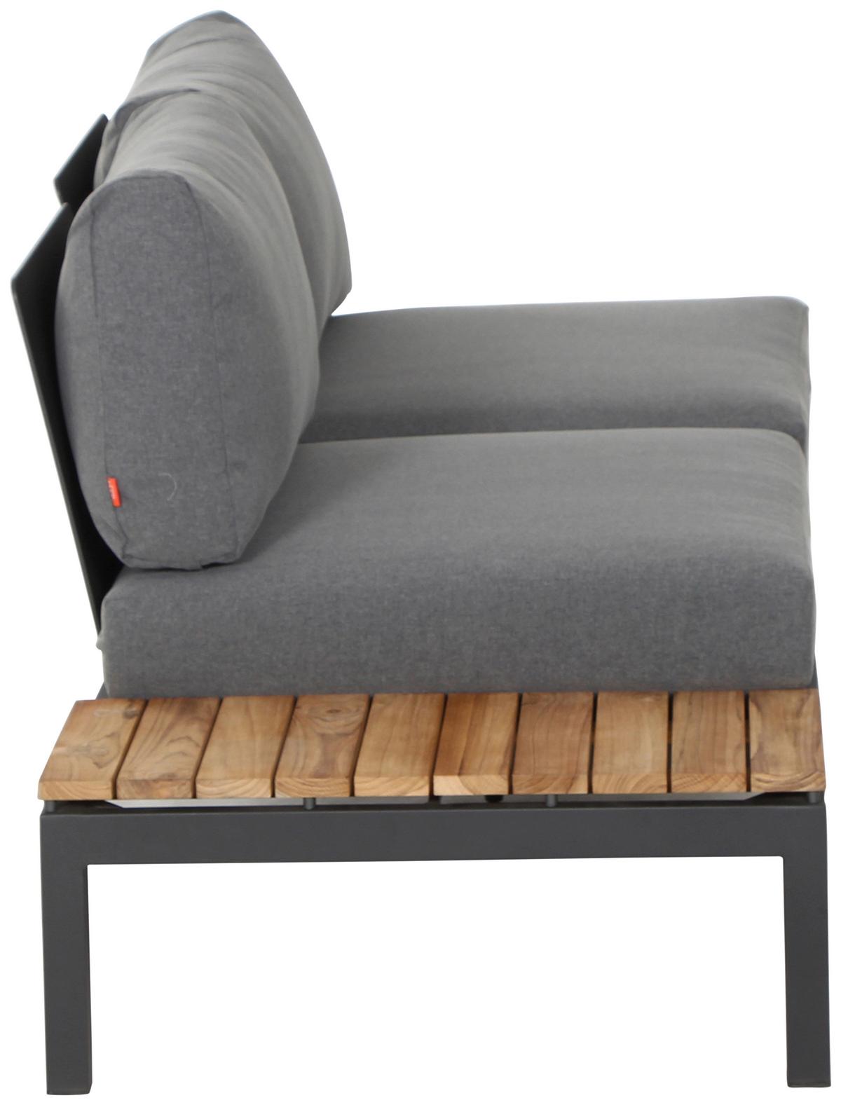 LOUNGESOFA H16600 - Anthrazit/Grau, MODERN, Holz/Textil (172/70/84cm) - Siena Garden