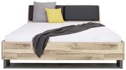Bett in Eichefarben ca. 180x200cm - Eichefarben/Dunkelgrau, KONVENTIONELL, Holzwerkstoff/Kunststoff (186,4/95,5/221,8cm) - Modern Living