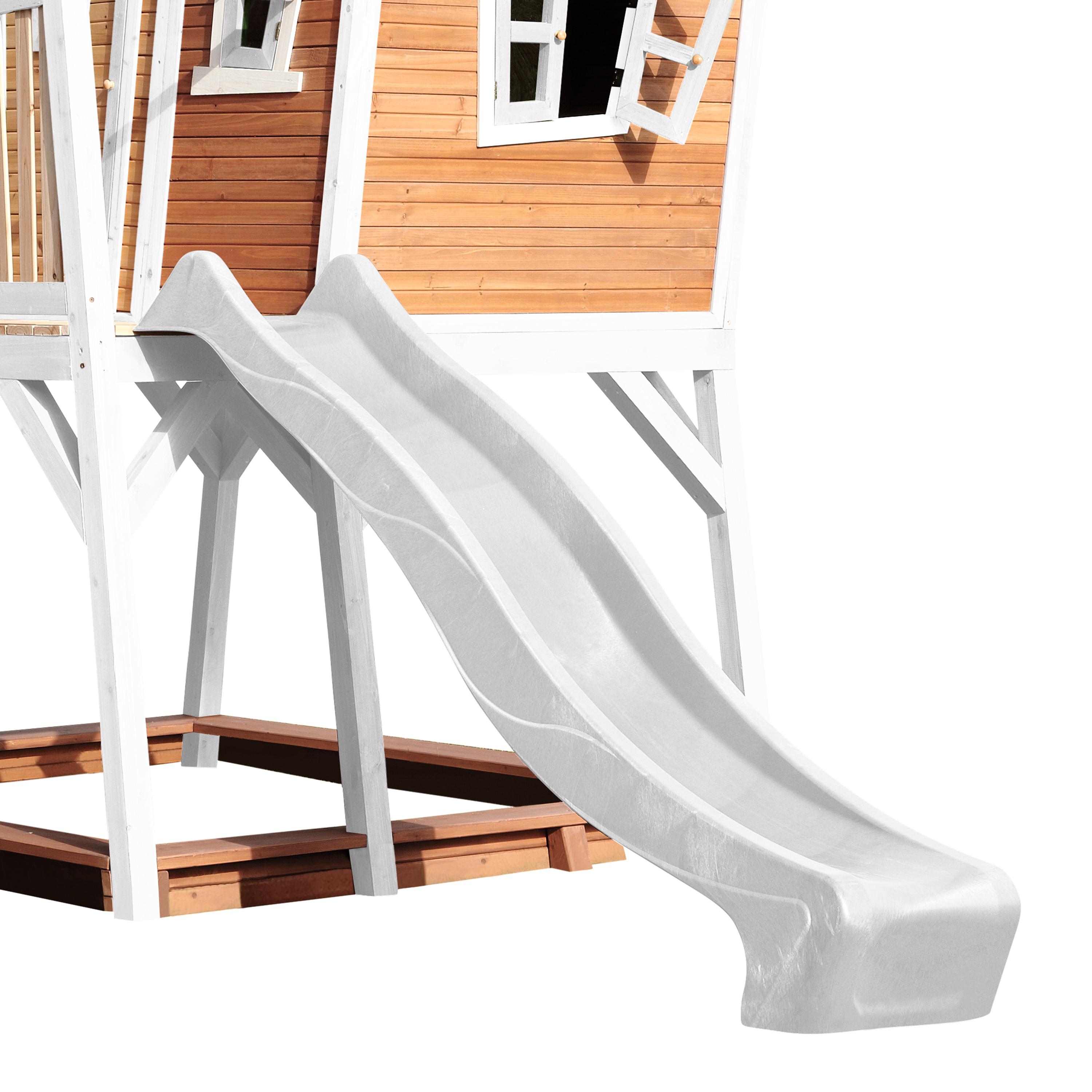 Spielhaus Axi Max aus Zedernholz massiv - Weiß/Braun, Basics, Holz/Kunststoff (432/288/193cm) - Ambia Garden