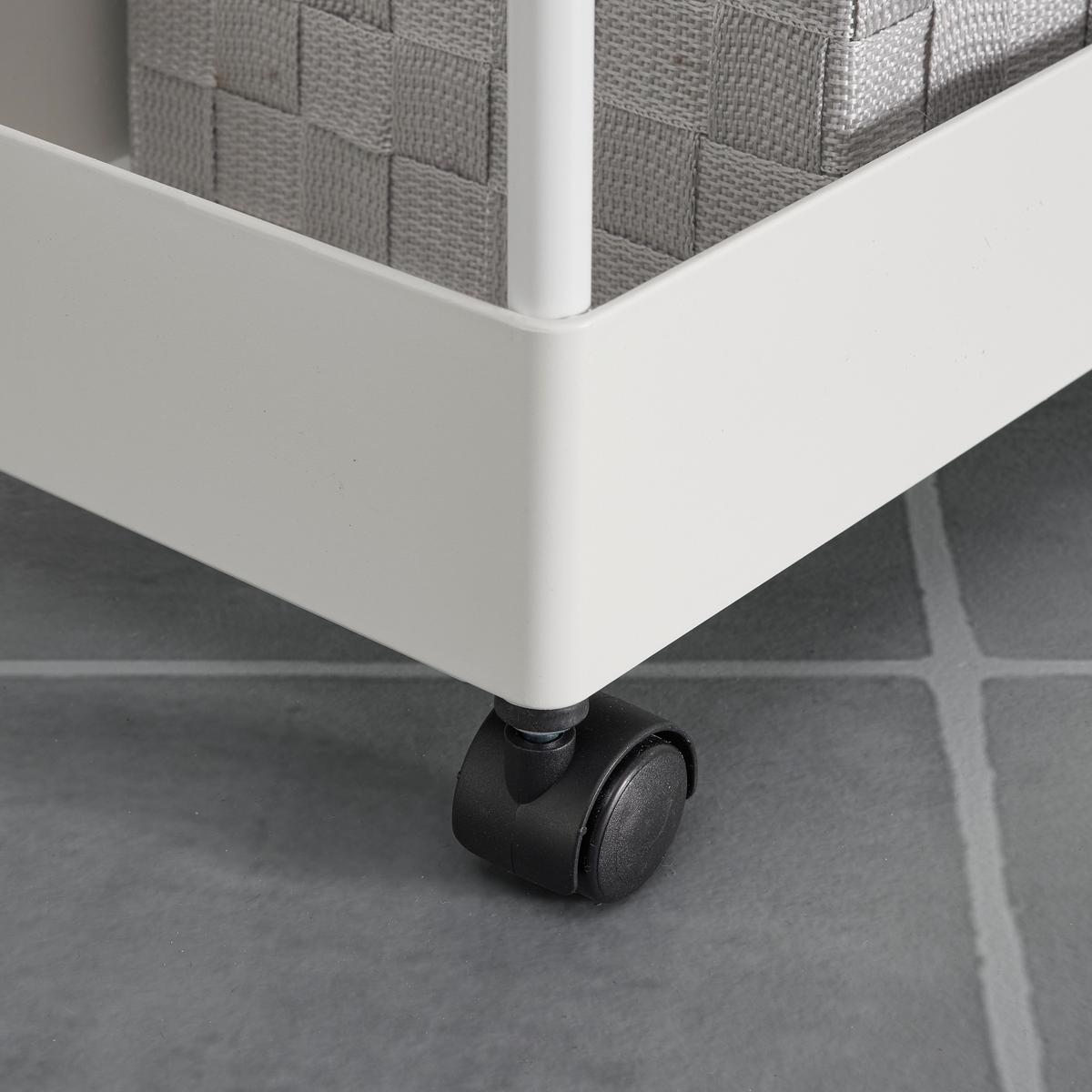 Rollwagen Sandro Weiß Metall - Weiß, MODERN, Kunststoff/Metall (40/72/22cm) - Bessagi Home