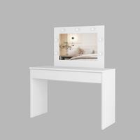 Sminkasztal Eva - fehér, Basics, faalapú anyag/Üveg (118/135/42cm)