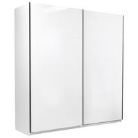 Schwebetürenschrank Family Weiß Hochglanz - Weiß Hochglanz/Alufarben, MODERN, Holzwerkstoff/Metall (200/212/62cm) - Mömax