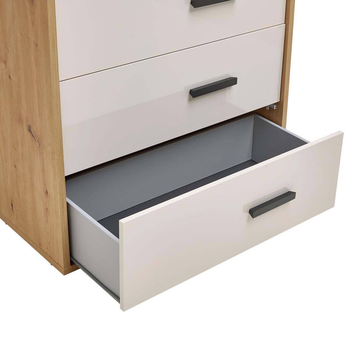 Kommode Casa Mia Kaschmirfarben - Kaschmir/Anthrazit, KONVENTIONELL, Holzwerkstoff/Metall (90/112/40.5cm) - Mömax