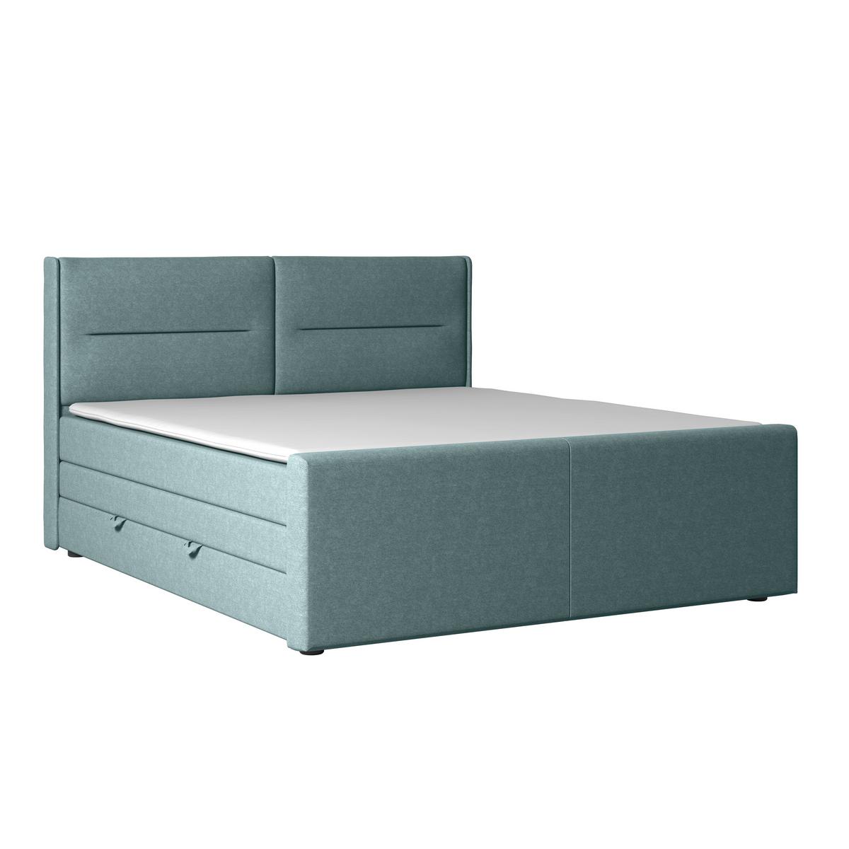 Boxspringbett Kyoto ca. 180x200 cm Blau - Blau, MODERN, Holz/Kunststoff (180/200cm) - MID.YOU