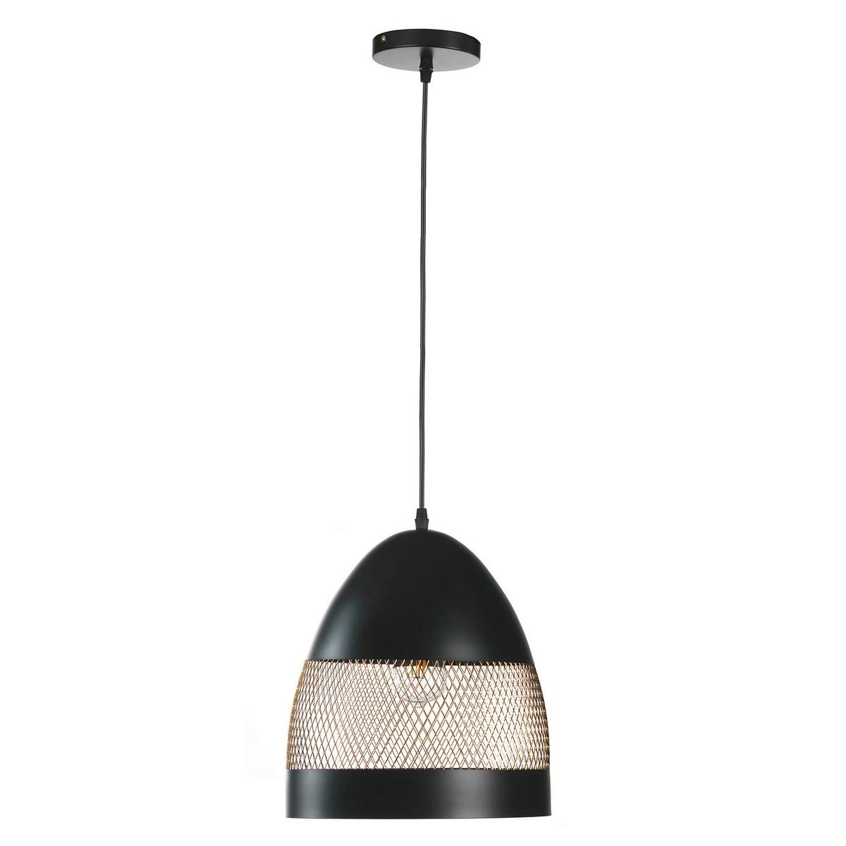 Hängeleuchte Polly Schwarz/Bronze max. 22 Watt - Schwarz/Bronzefarben, Design, Metall (30/120cm)