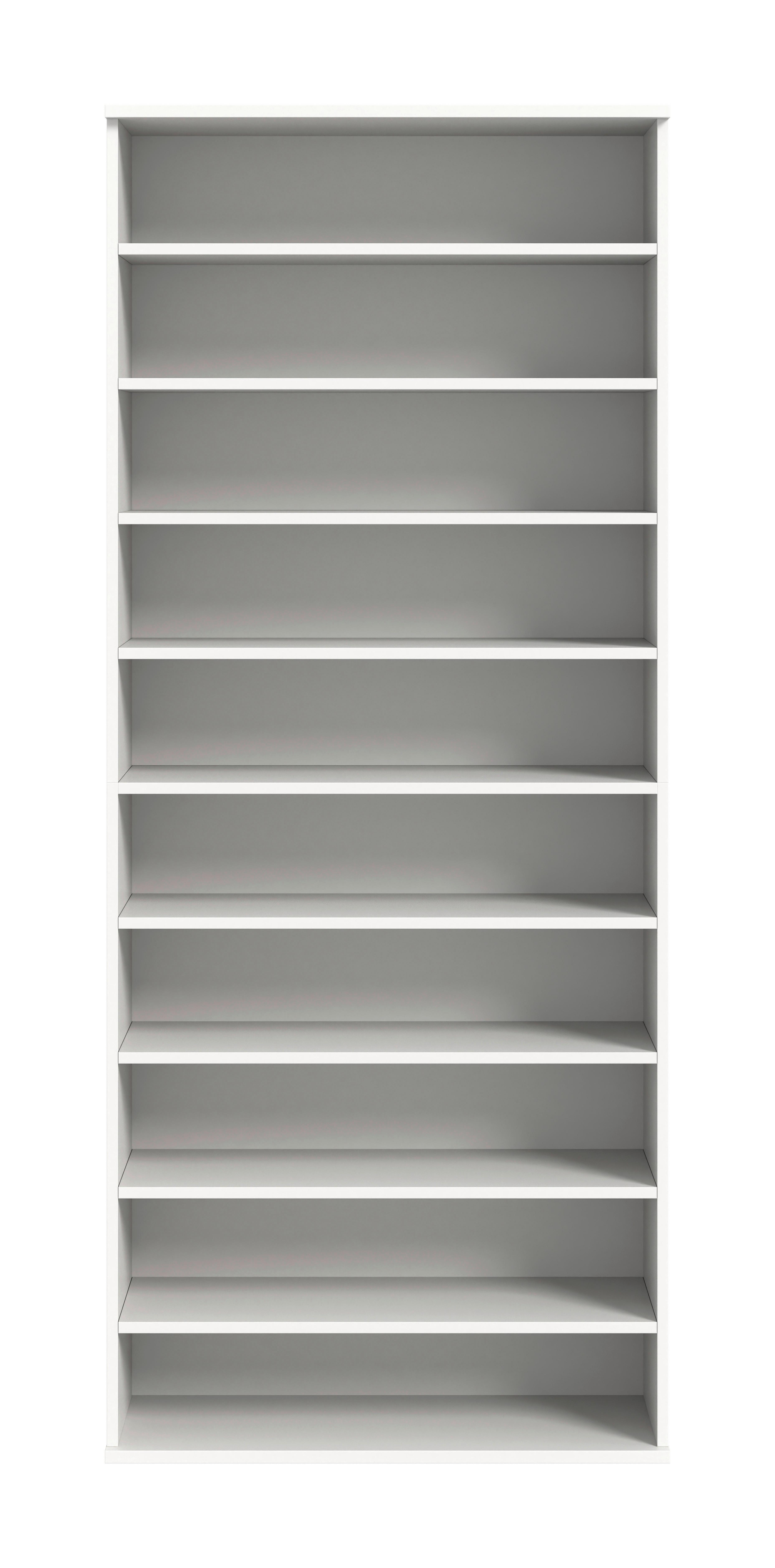 SCHUHREGAL PROJEKT X - Weiss Hochglanz/Weiss, Design, Holzwerkstoff/Kunststoff (80/193/34cm) - Livetastic