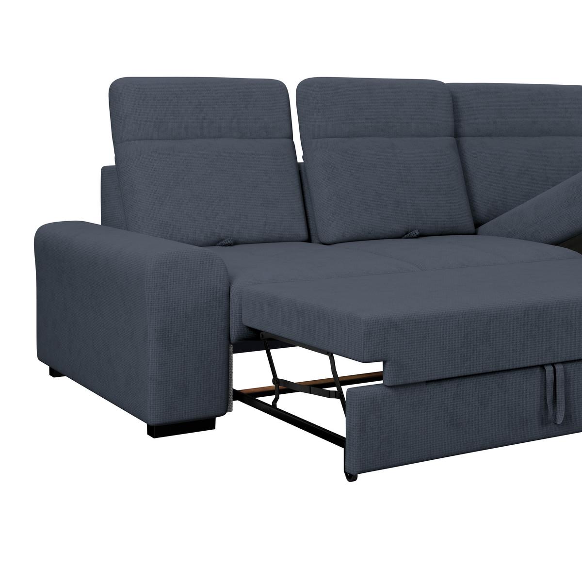 Kutna Garnitura Malaga - plava/crna, Konvencionalno, tekstil/drvo (286/203cm) - Ondega