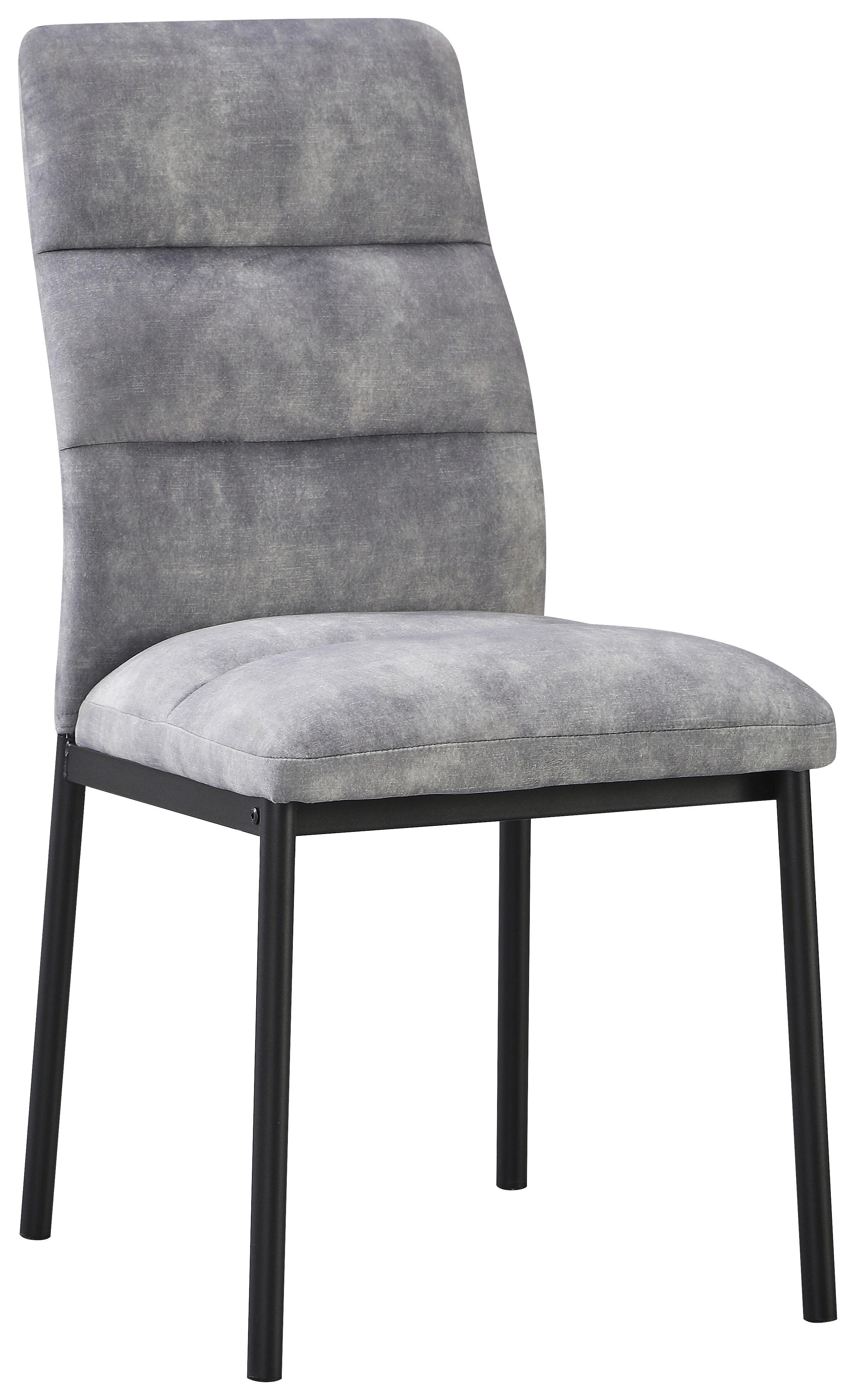 Stol Daniel, Siva, Žamet - siva/črna, Moderno, kovina/tekstil (46/94/60cm)