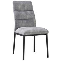 Stol Daniel, Siva, Žamet - siva/črna, Moderno, kovina/tekstil (46/94/60cm)