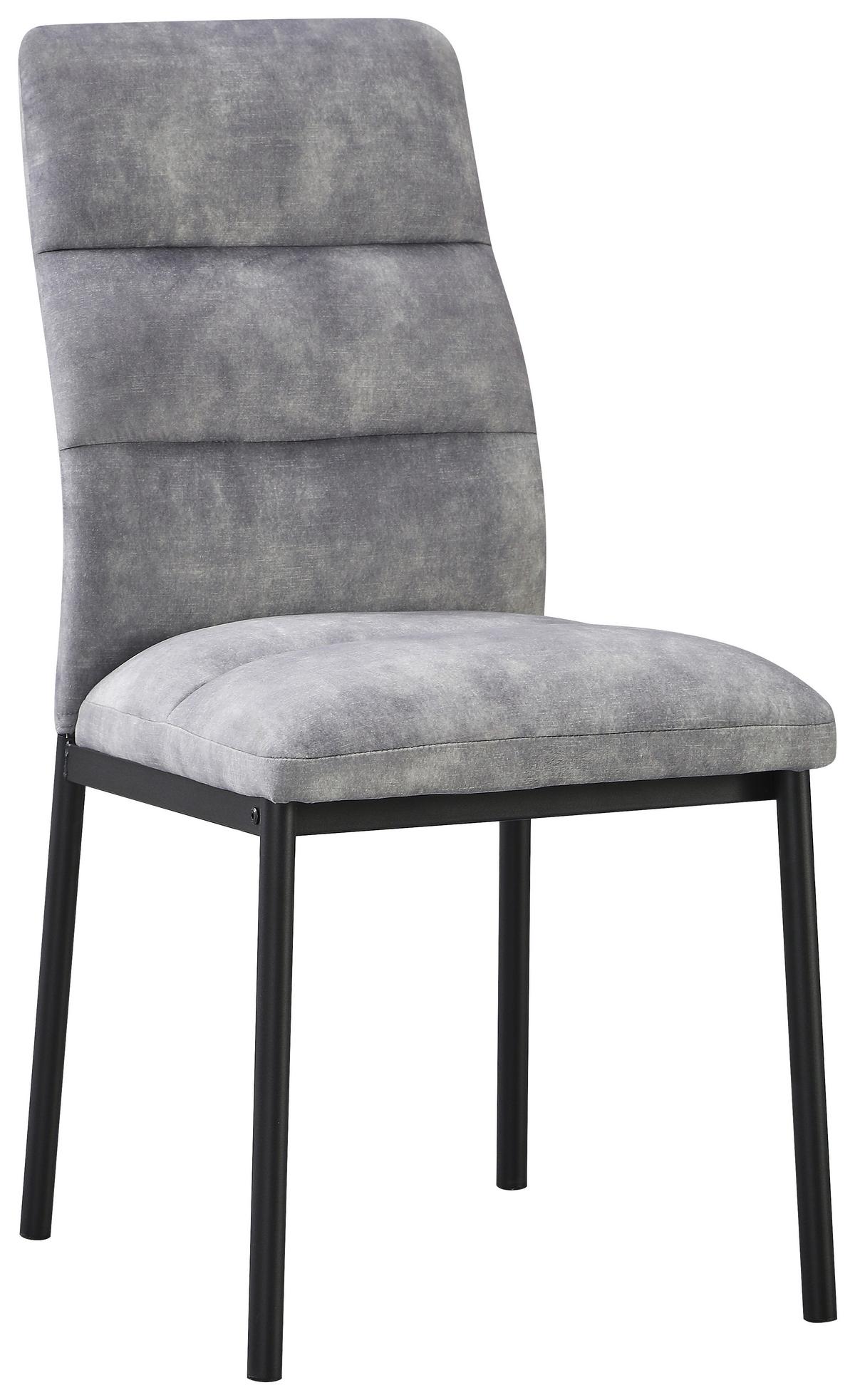 Stol Daniel, Siva, Žamet - siva/črna, Moderno, kovina/tekstil (46/94/60cm)