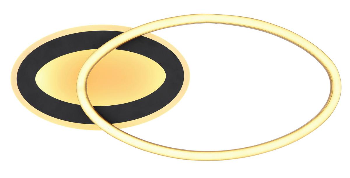 Stropna Led-svetilka Silla I, S Sijalko - zlate barve/črna, Design, kovina/umetna masa (53/23,5/7cm) - Globo