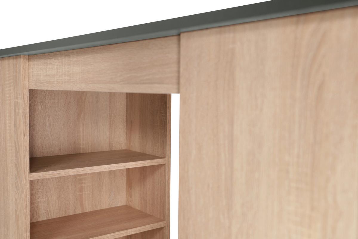 Barska Miza Merle, Barva Hrasta, Siva, 103x50cm - siva/barve hrasta, Design, leseni material (103/50/115cm) - Respekta