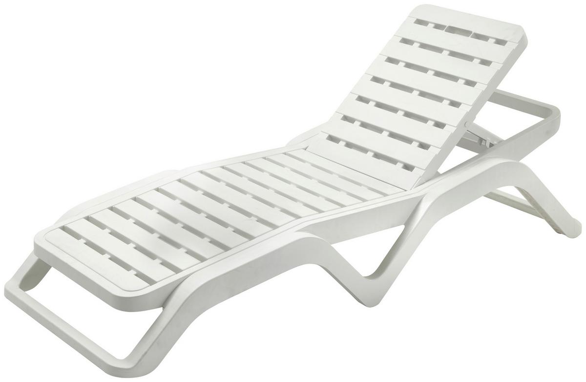 Kerti Napozóágy Scirocco - fehér, Basics, műanyag (187/71,4/44,5cm)