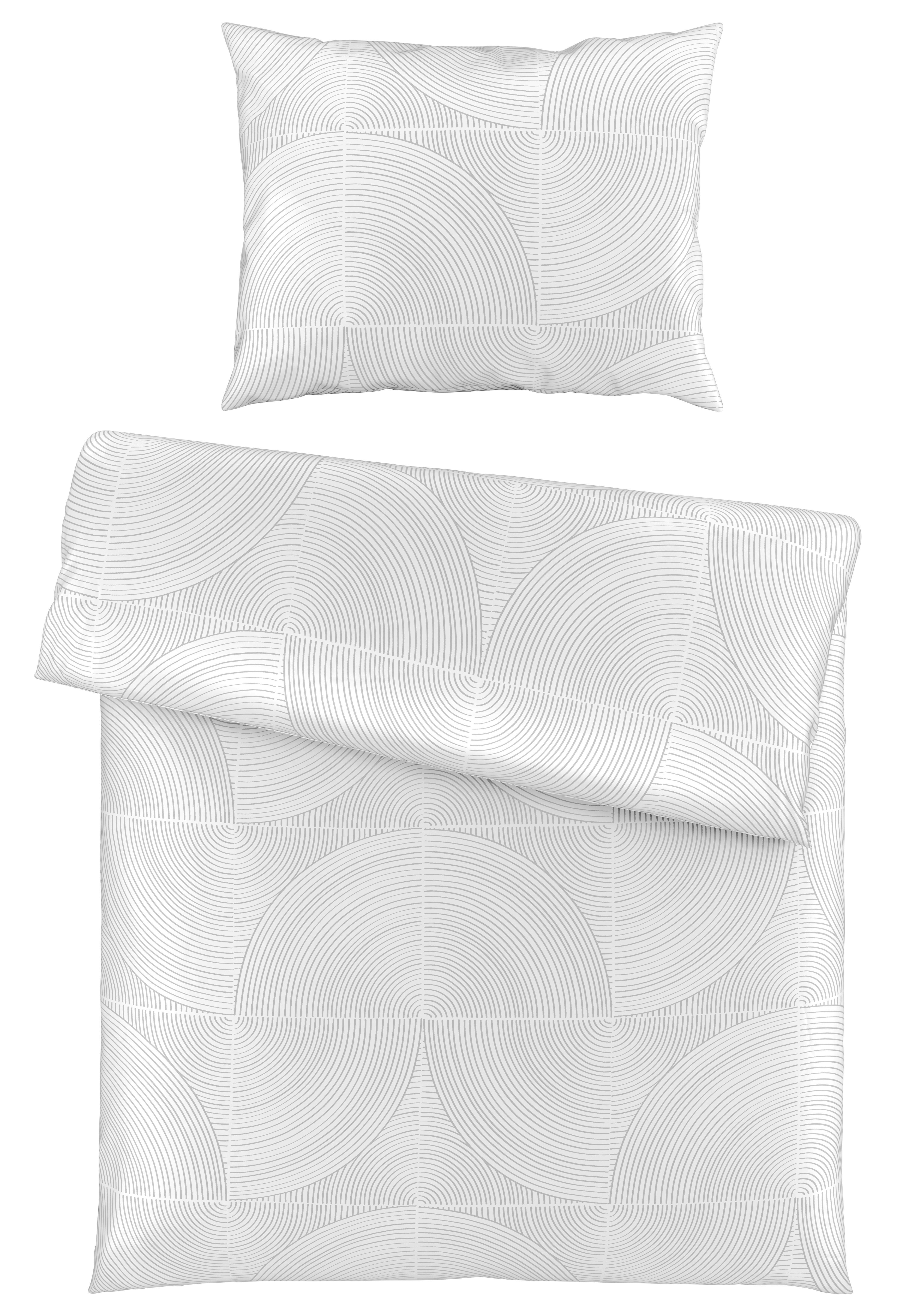 Bettwäscheset Circles - Hellgrau, Modern, Textil (160/210cm) - Modern Living
