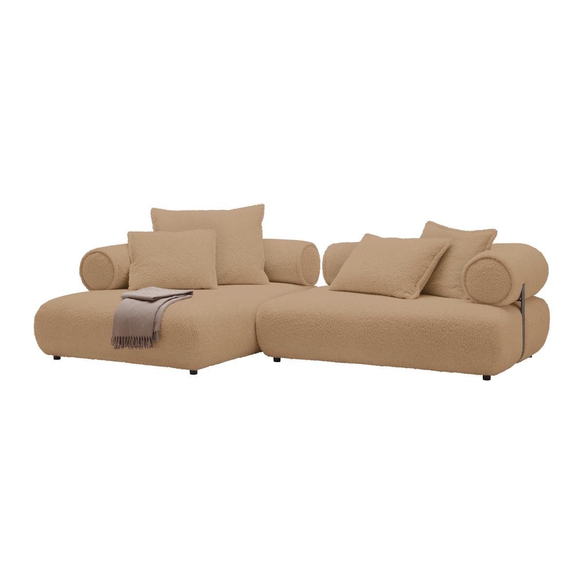 Wohnlandschaft Casimir Beige - Beige/Schwarz, LIFESTYLE, Kunststoff/Textil (180/310cm) - Premium Living