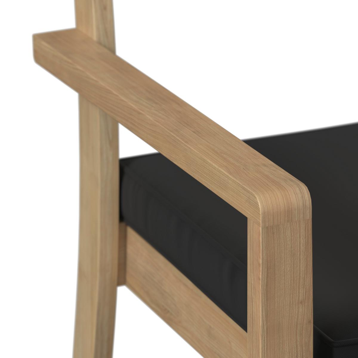 KOMPLET OGRODOWY ZE STOŁEM TABEA - antracytowy/kolor drewna tekowego, Modern, drewno/tkanina (90/65/75/82/90/62cm) - Ambia Garden