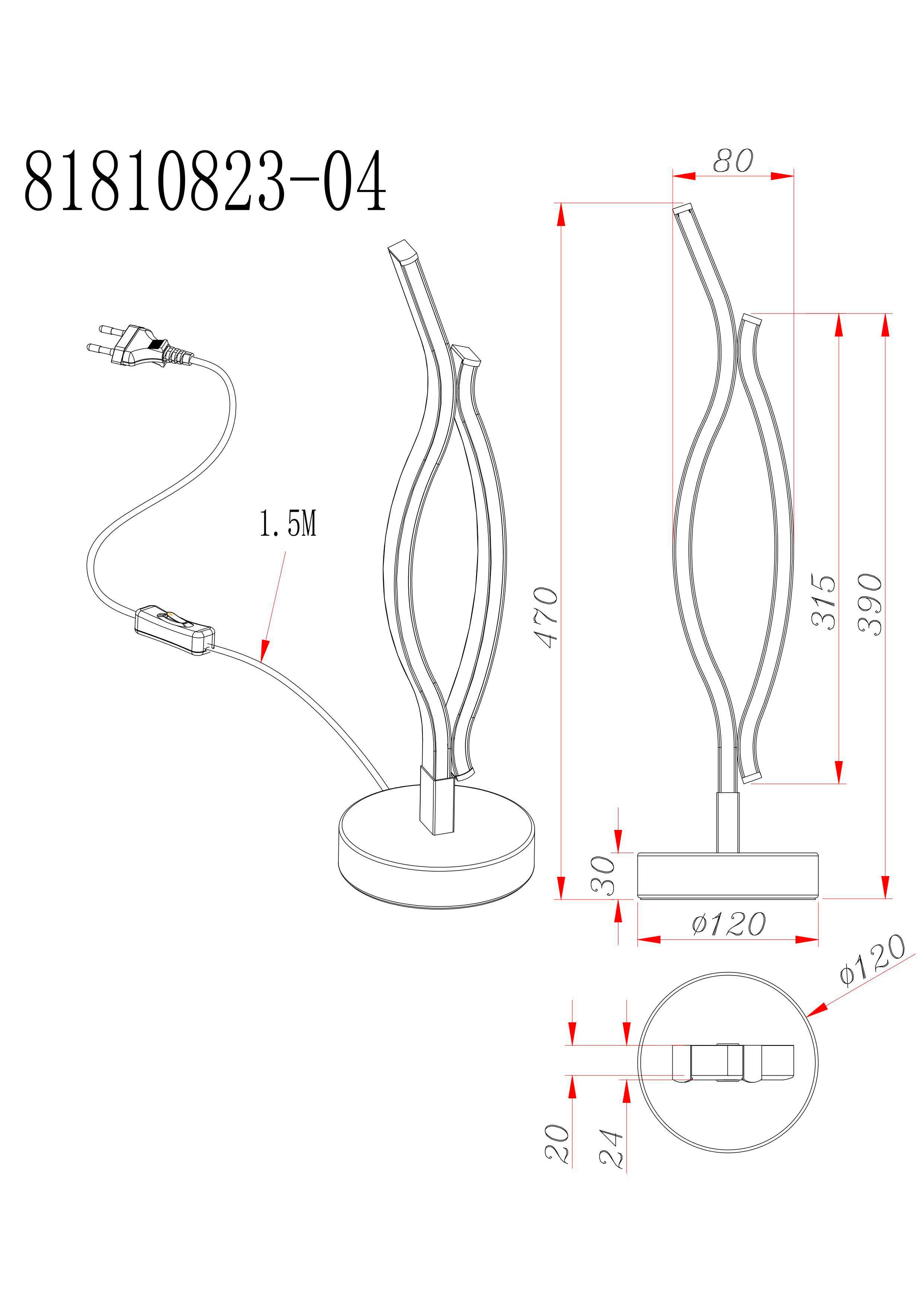 LED-BORDSLAMPA RELO - opal/svart, Modern, metall/plast (12/12/47cm) - Mömax
