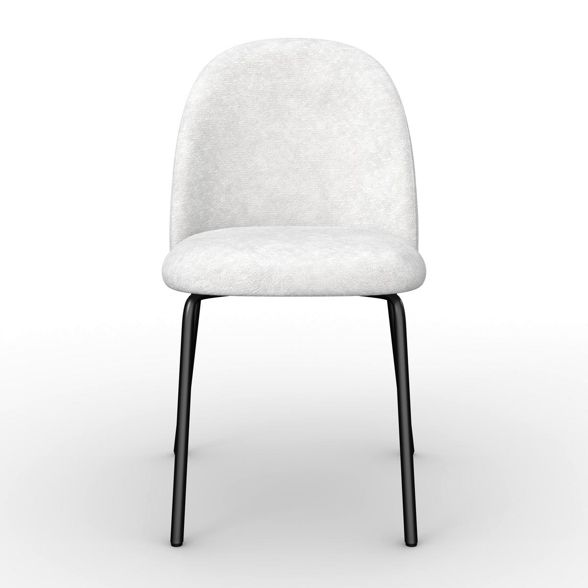 Stuhl Elora Hellgrau Webstoff Gepolstert - Hellgrau/Schwarz, MODERN, Textil/Metall (48/86/55cm) - Bessagi Home