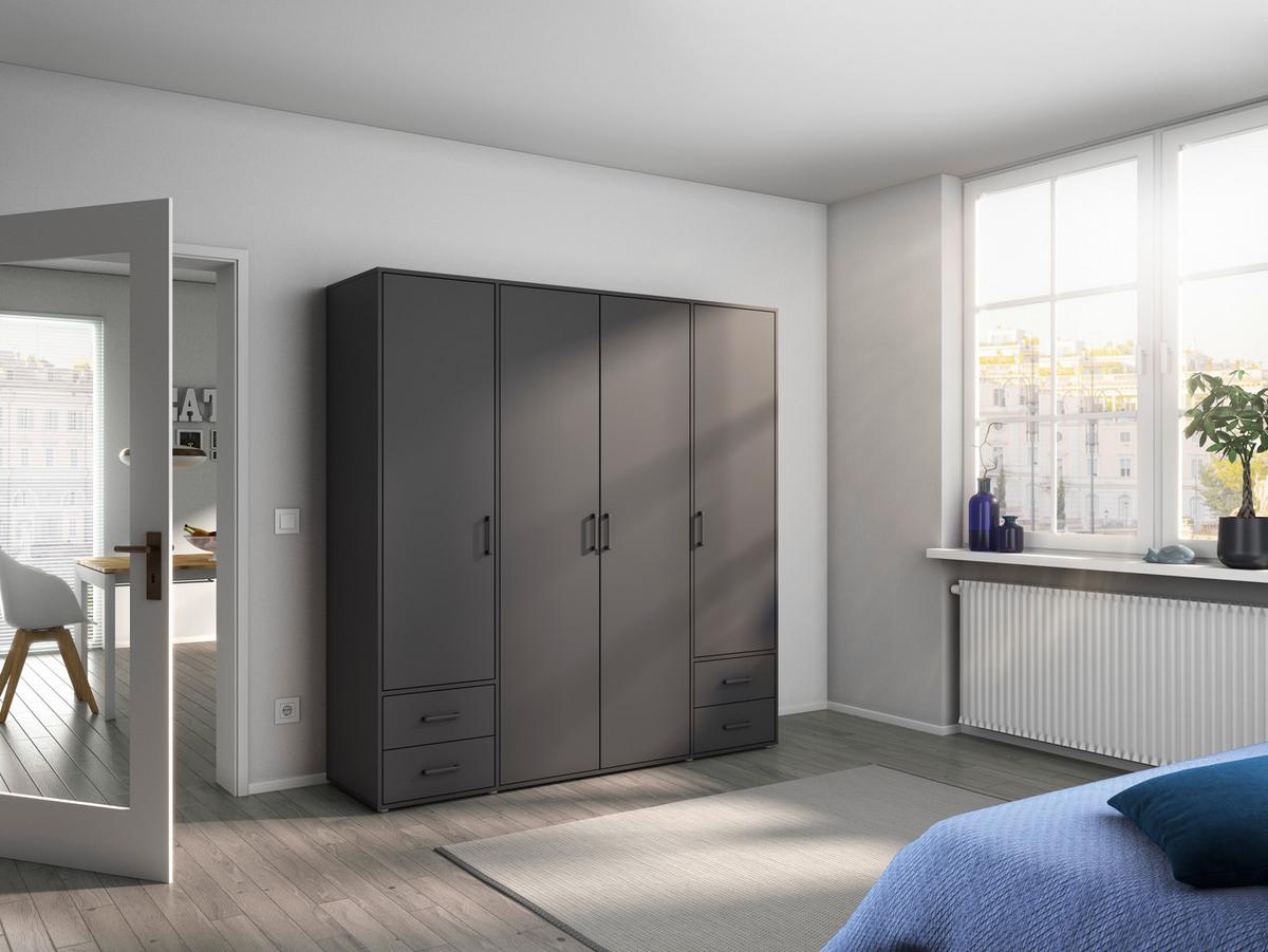 Ormar S Klasičnim Vratima Voyager - siva, Moderno, drvni materijal/plastika (187/194/53cm) - Modern Living