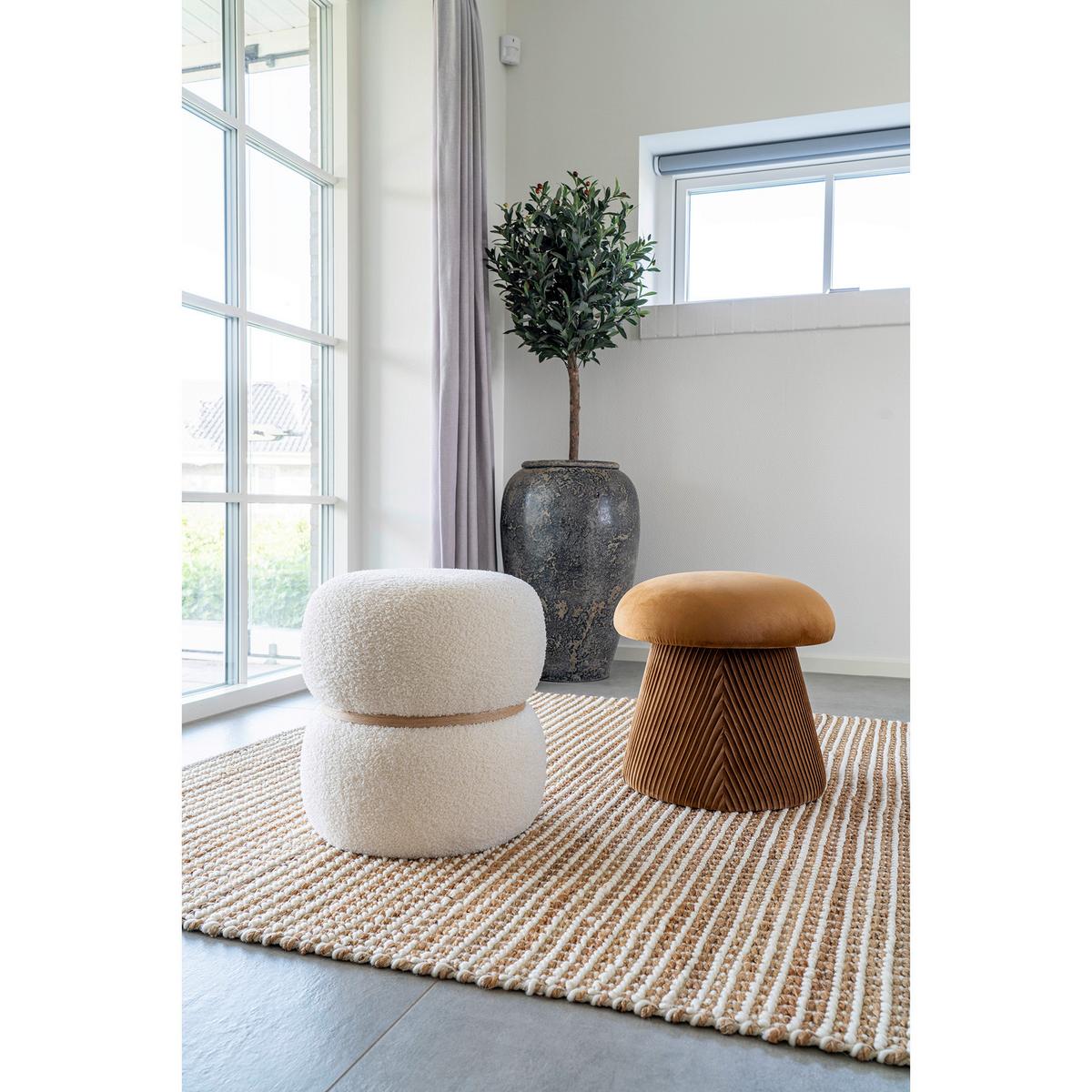 Hocker Hampton Pouf Orange - Orange, Design, Naturmaterialien/Holz (39/42/39cm)