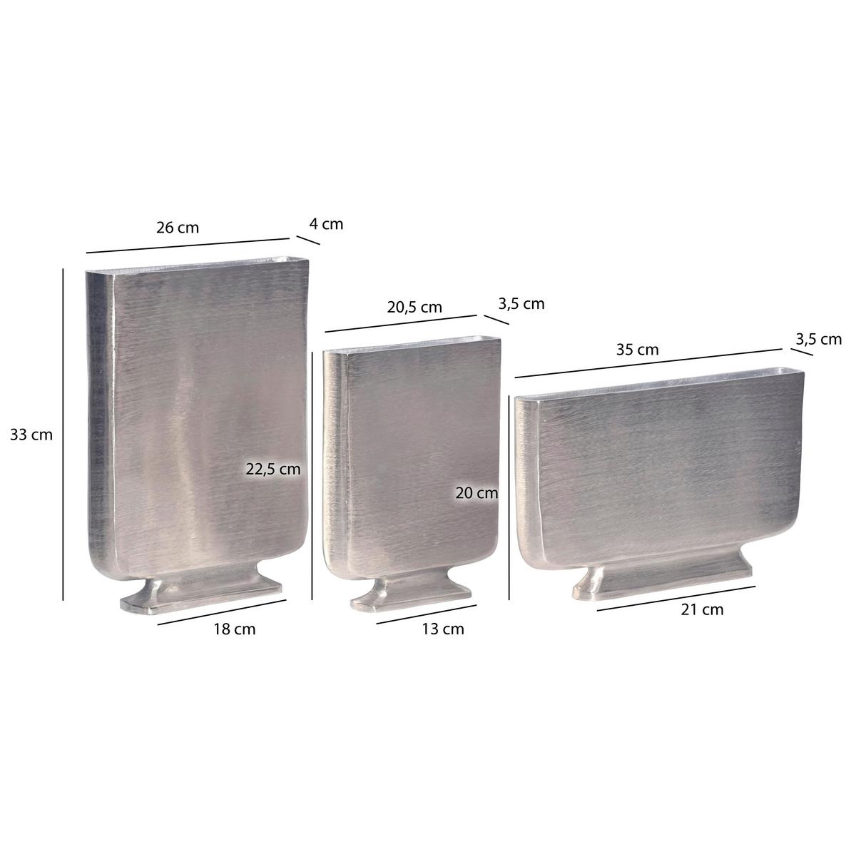 DEKOVASE DEKOVASE 3ER SET SILBER - Silberfarben, Design, Metall (26/33/4cm) - Livetastic