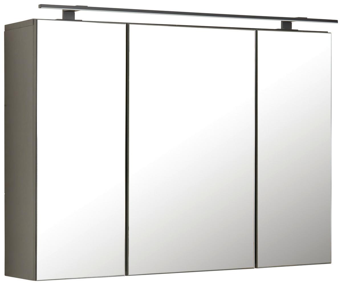 Omara Z Ogledalom Timber, Temno Siva, Led - Moderno, kovina/leseni material (90/65/20cm) - Premium Living