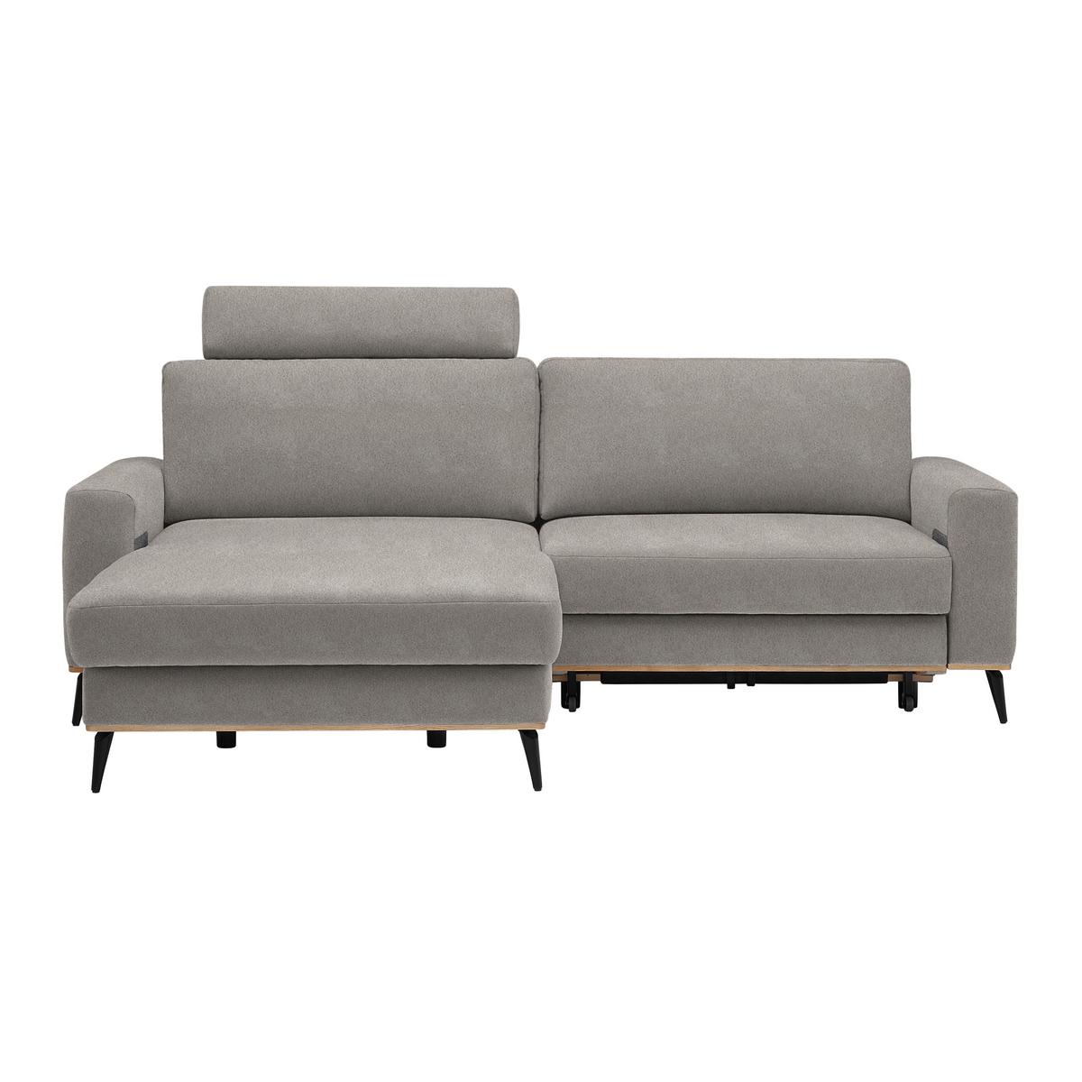 Wohnlandschaft Romeo Silberfarben - Silberfarben/Schwarz, KONVENTIONELL, Textil/Metall (167/87/234cm) - Zandiara