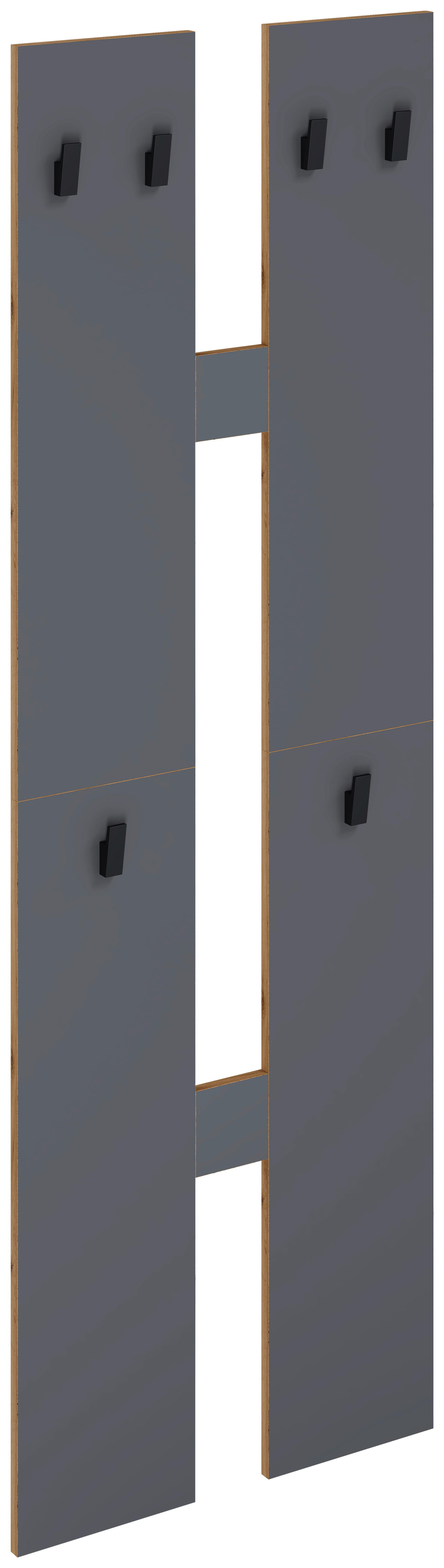 Wandgarderobe SALIA M Anthrazit ca. 57x140x20 cm - Honigeiche/Anthrazit, Design, Holzwerkstoff (57/140/20cm) - MID.YOU