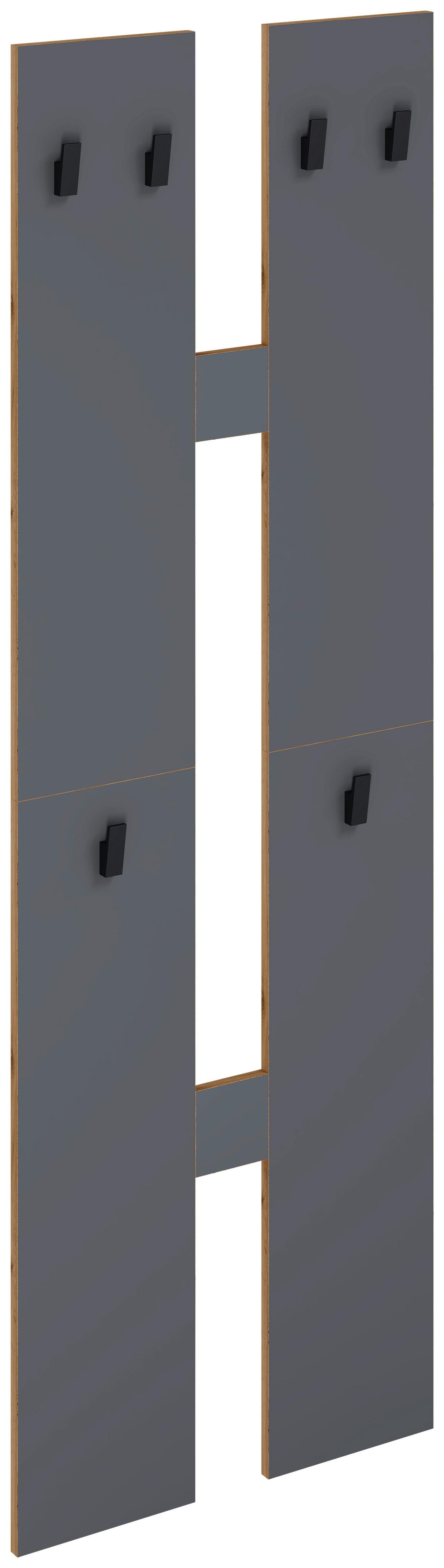 Wandgarderobe SALIA M Anthrazit ca. 57x140x20 cm - Honigeiche/Anthrazit, Design, Holzwerkstoff (57/140/20cm) - MID.YOU