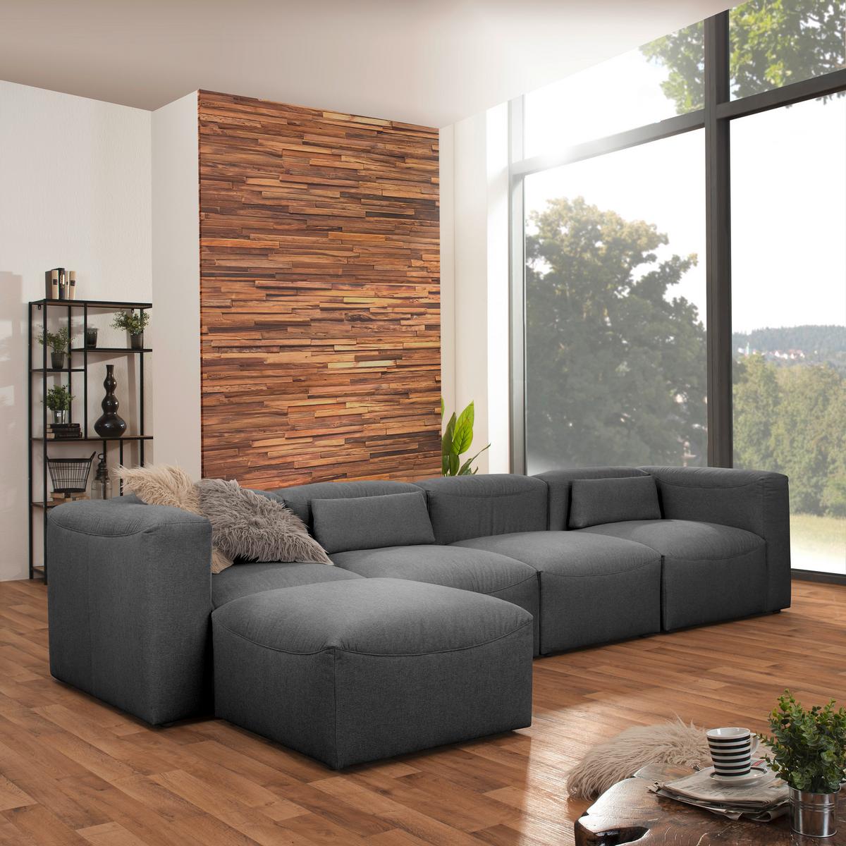 RÜCKENKISSEN LENA - Anthrazit, Design, Textil (60/25/12cm) - Max Winzer