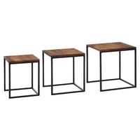 Set Miz Wohnling - črna/barve indijskega rožnega lesa, Moderno, kovina/les (40/40/42cm) - MID.YOU