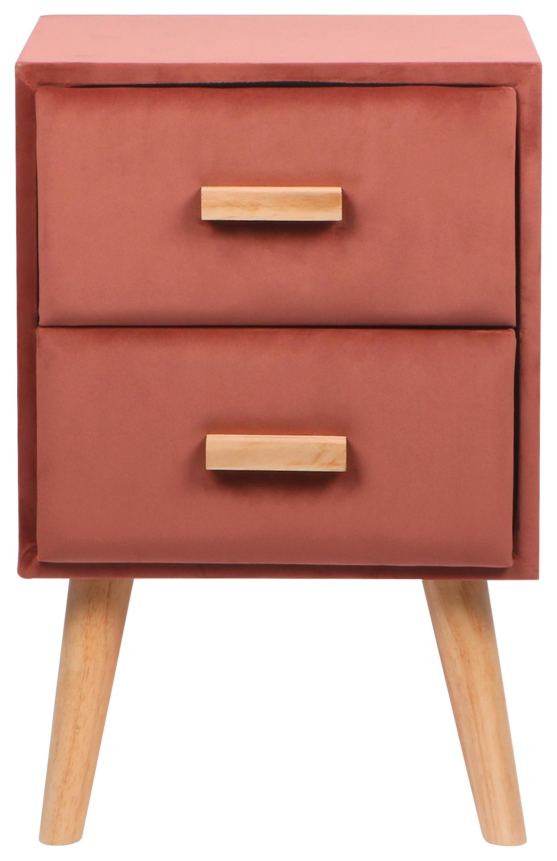 Nachtkästchen in Pink/Naturfarben - Pink/Naturfarben, Trend, Holz/Holzwerkstoff (33/51,5/28cm)