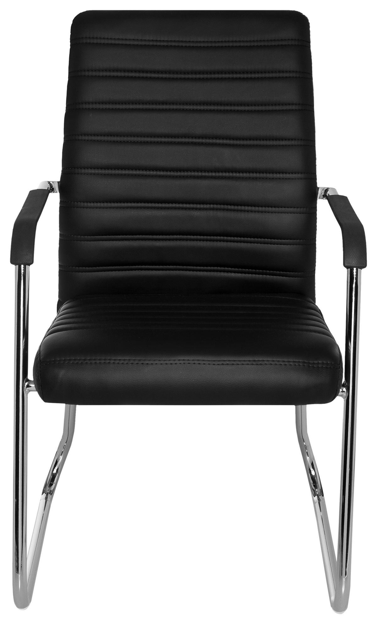 Konferenčni Stol Steel V, Črna - barve kroma/črna, Moderno, kovina/umetna masa (55/96/46cm) - MID.YOU