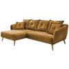 Wohnlandschaft Baggio Gelb Velours - Gelb/Buchefarben, MODERN, Holz/Textil (162/277cm) - Livetastic