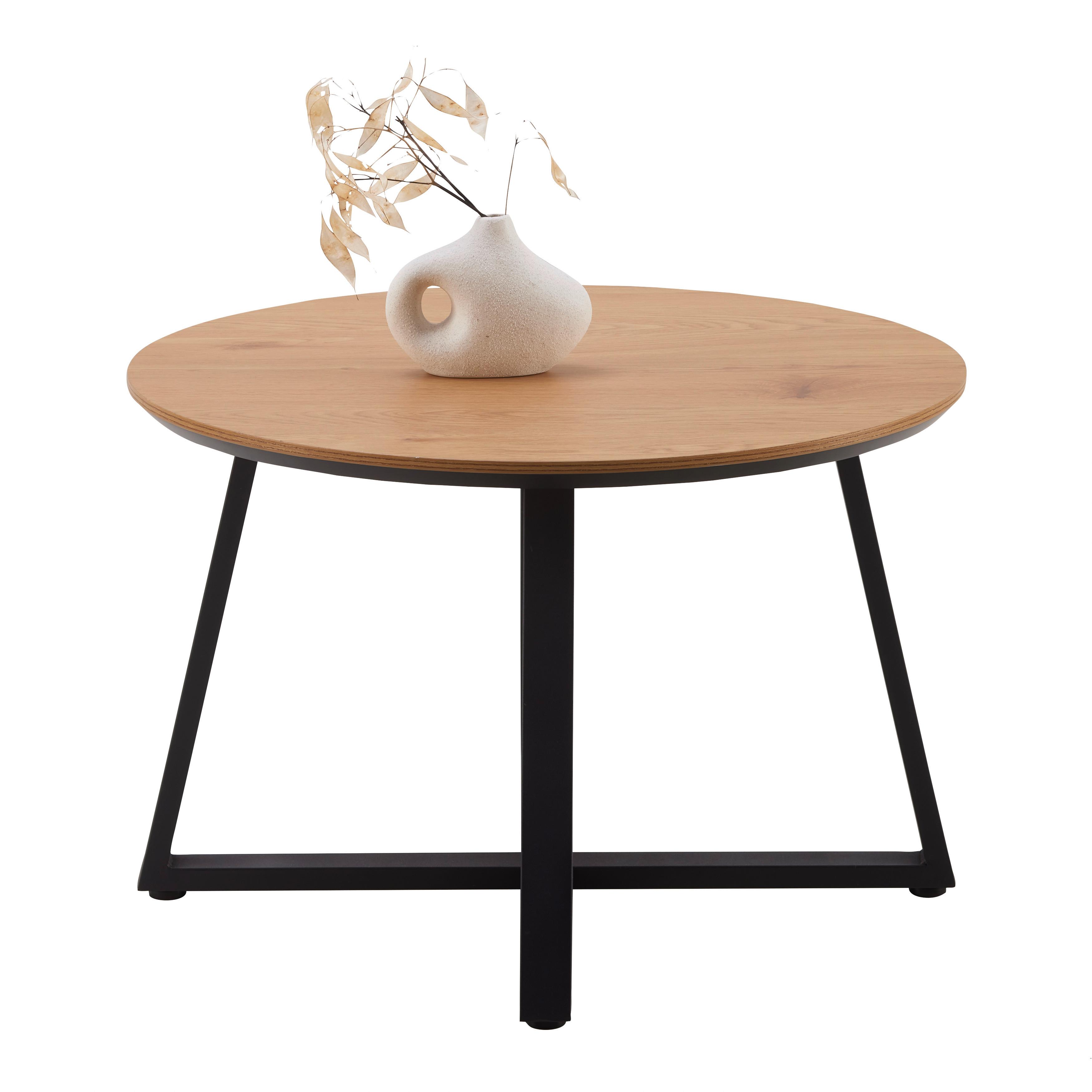 Stolić Brava - prirodne boje/crna, Moderno, drvni materijal/metal (70/45cm) - Modern Living