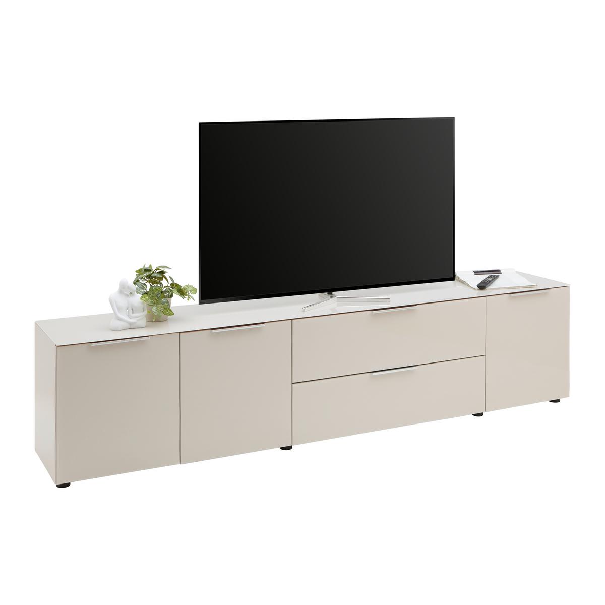 Lowboard Siena Kaschmir - Chromfarben/Kaschmir, MODERN, Glas/Holzwerkstoff (226/55/40cm) - Mömax