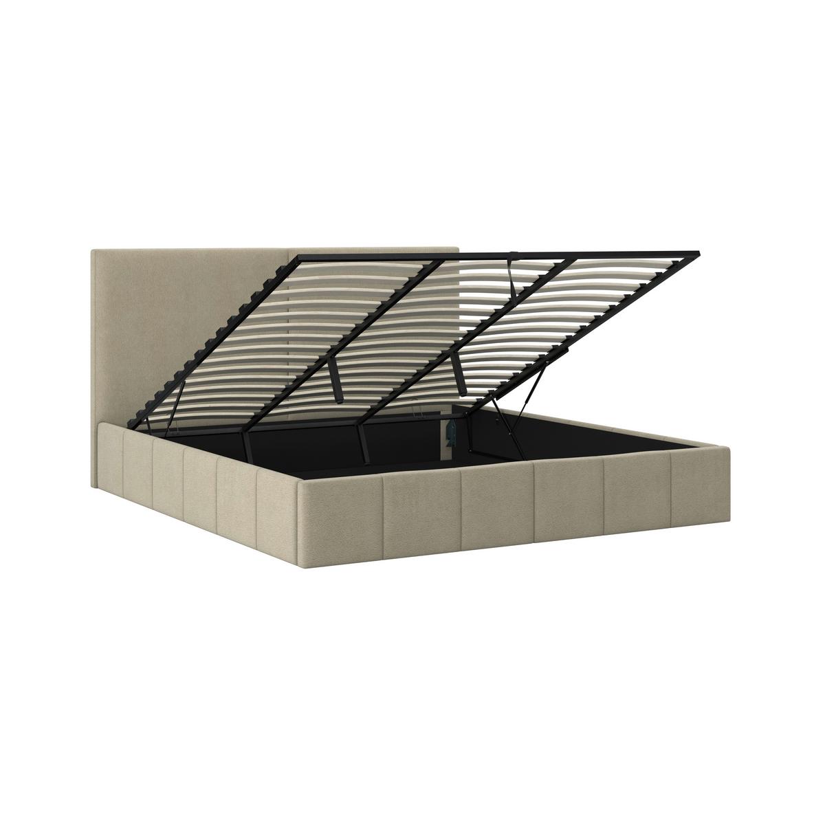 Pat tapițat Serena 180x200 cm Taupe - taupe/negru, Modern, lemn/metal (180/200cm) - Bessagi Home