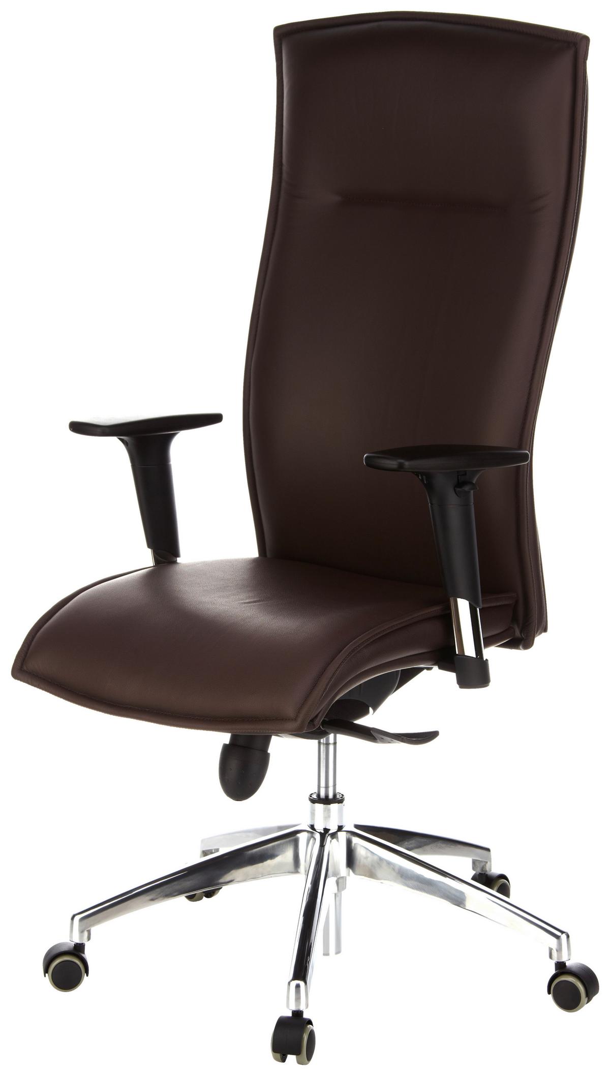 Drehstuhl Murano 20 Dunkelbraun - Dunkelbraun/Schwarz, MODERN, Leder/Kunststoff (59/133/52cm) - MID.YOU